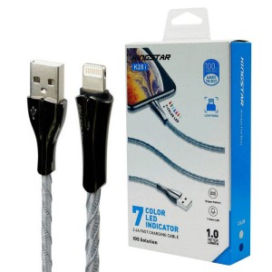 کابل آیفونی فست شارژ KingStar K28i 2.4A 1m
