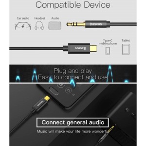 کابل تبدیل Baseus M01 CAM01 AUX To Type-C 1.2m