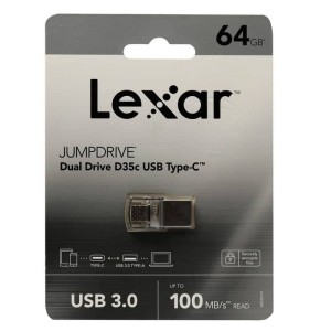 فلش 64 گیگ لکسار Lexar JumpDrive D35c OTG Type-C USB3.0