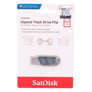 فلش ۶۴ گیگ سن دیسک SanDisk iXpand Flip OTG Lightning USB3.1