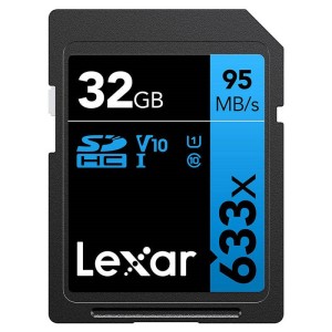 رم اس دی ۳۲ گیگ لکسار Lexar Blue Series 633X U3 C10 95MB/s