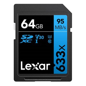 رم اس دی ۶۴ گیگ لکسار Lexar Blue Series 633X U3 C10 95MB/s