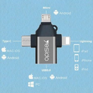 تبدیل Yesido GS15 OTG USB To MicroUSB / Lightning / Type-C