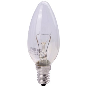 لامپ شمعی شفاف فیلیپس Philips E14 60W