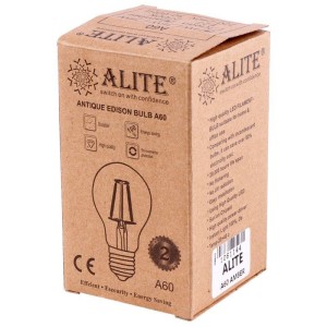 لامپ ادیسونی حبابی فیلامنتی Alite A60 E27 4W