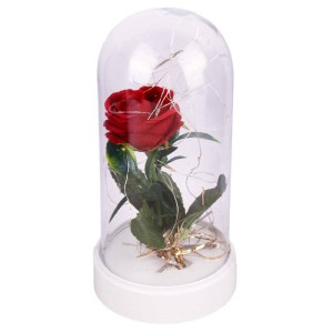 چراغ خواب USB طرح گل قرمز