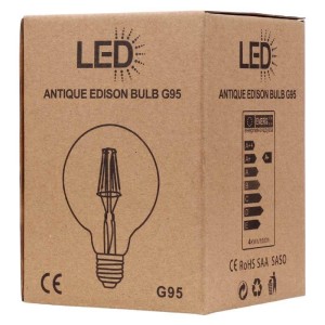 لامپ ادیسونی حبابی فیلامنتی Antique G95 E27 4W
