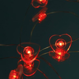 ریسه مفتولی طرح قلب فانتزی USB قرمز ۲٫۸ متری