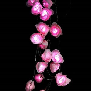 ریسه طرح گل فومی اکلیل دار صورتی USB مهتابی ۲ متری