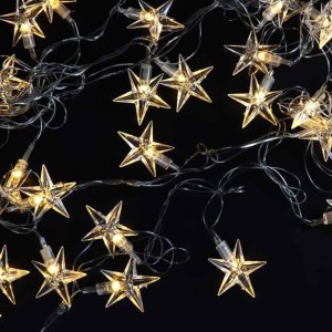 ریسه طرح ستاره شیشه ای باتری خور دوتایی آفتابی طول 2.5 متر