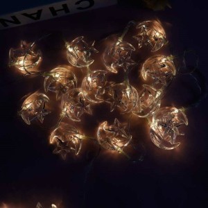 ریسه طرح ماه و ستاره باتری خور دوتایی آفتابی طول 2.5 متر