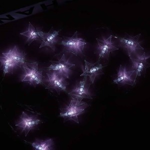 ریسه طرح ستاره برفکی باتری خور دوتایی مهتابی طول 2.5 متر