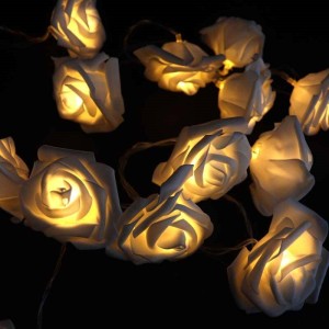 ریسه طرح گل فوم سفید باتری خور آفتابی طول 3 متر