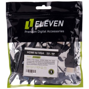 تبدیل Eleven CV1001 HDMI To VGA + کابل صدا و کابل Micro USB