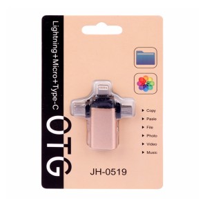 تبدیل JH-0519 OTG USB To MicroUSB / Lightning / Type-C