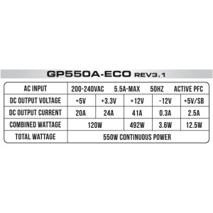 پاور گرین Green GP550A-ECO Rev3.1 White 550W