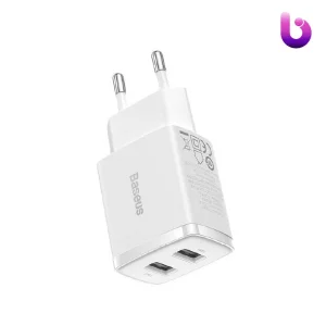 شارژر دیواری فست شارژ Baseus مدل Compact Charger CCXJ010202 2Port 2.1A 10.5W