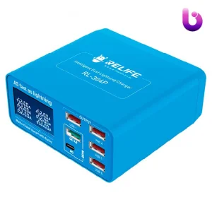 شارژر فست شارژ ۶ پورت ریلایف Relife RL-304P 3A QC3.0 PD3.0 40W