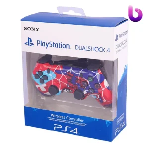 دسته بی سیم SONY PlayStation 4 DualShock 4 High Copy طرح اسپایدر من قرمز آبی