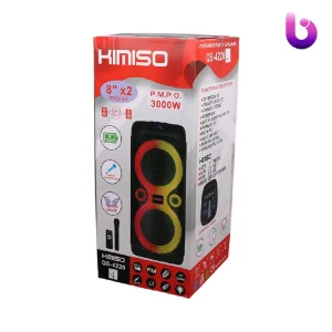 اسپیکر چمدانی بلوتوثی رم و فلش خور Kimiso QS-4220 + میکروفون و ریموت کنترل