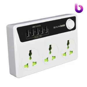 چند راهی برق و شارژر باوین Bavin PC512 دارای 5 پورت