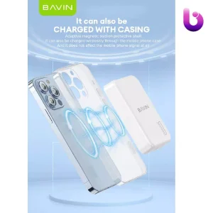 پاوربانک وایرلس 10000 مگ سیف باوین Bavin Y-PC1016 توان 20 وات