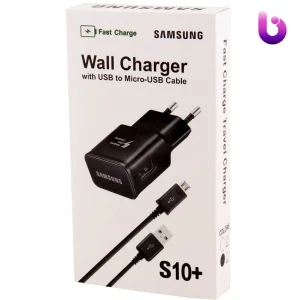 شارژر دیواری فست شارژ Samsung S10+ EP-TA200 2A QC3.0 PD + کابل میکرو یو اس بی