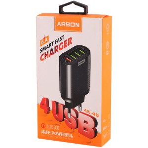 کلگی فست شارژ Arson AN-4Q 4Port QC3.0 PD 3A 18W