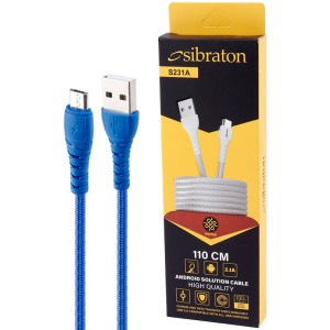کابل میکرو یو اس بی 2.1 آمپر سیبراتون S231A طول 1.1 متر