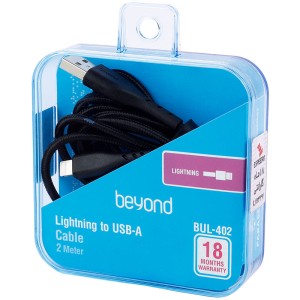 کابل آیفونی فست شارژ Beyond BUL-402 2.1A 2m