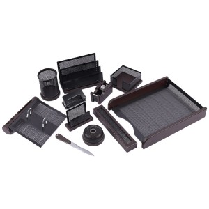 ست رومیزی 10 تکه چوب و فلز + جاعودی سینا