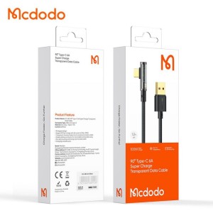 کابل تایپ سی فست شارژ Mcdodo CA-3381 6A PD 100W 1.8m یکسر L