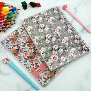 دفتر سیمی ۶۰ برگ طرح گل Nahal Alma کد ۷۶۹۶