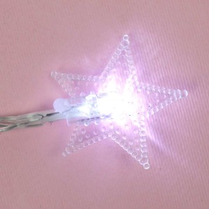 ریسه طرح ستاره برفکی باتری خور سه تایی مهتابی طول 2.5 متر