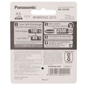 باتری دوتایی قلمی شارژی Panasonic Ni-MH AA 2550mAh