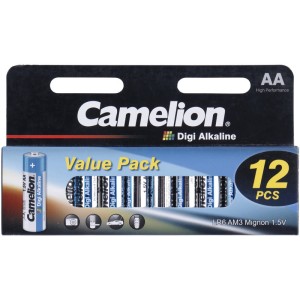 باتری قلمی Camelion Digi Alkaline LR6 AM3 1.5V AA بسته 12 عددی