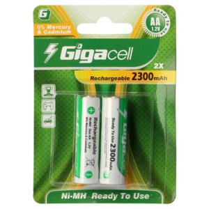 باتری دوتایی قلمی شارژی Gigacell AA 2300mAh