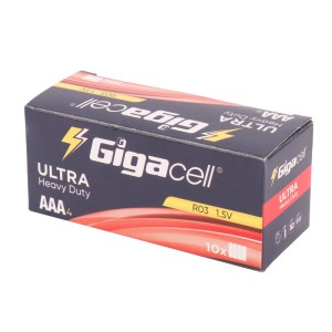 باتری چهارتایی نیم قلمی Gigacell Ultra Heavy Duty R03 1.5V AAA بسته ۴۰ عددی شرینک