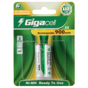 باتری دوتایی نیم قلمی شارژی Gigacell AAA 800mAh