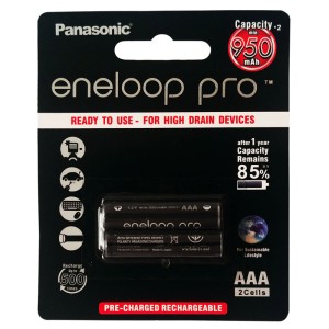 باتری نیم قلمی ۲تایی Panasonic Eneloop Pro HR03 1.2V AAA