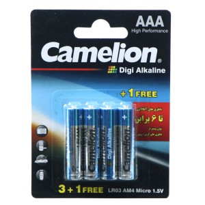 باتری نیم قلمی ۴ تایی Camelion Digi Alkaline 1.5v AAA