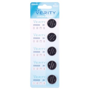 باتری سکه ای Verity CR2025 بسته ۵ عددی