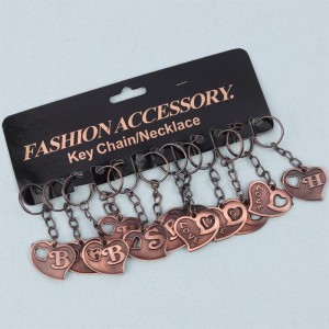 جاکلیدی برنزی طرح قلب حروف دار