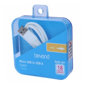 کابل میکرو یو اس بی فست شارژ Beyond BUM-301 2.1A 1m روکش طرح چرم