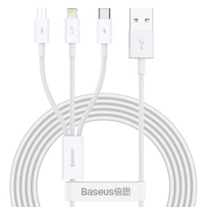 کابل ۳ سر فست شارژ Baseus Superior Series CAMLTYS-0 3.5A 1.5m