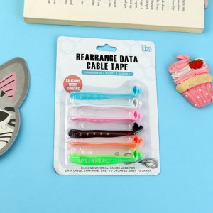جمع کننده کابل موبایل سیلیکونی رنگی پک 6 عددی