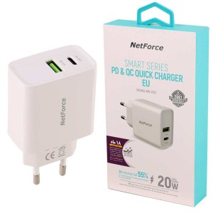 کلگی فست شارژ Netforce NW-220 2Port 3A QC PD 20W