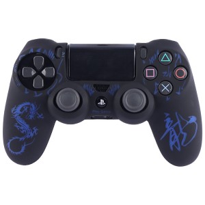 روکش دسته بازی PS4 طرح اژدها زمینه مشکی آبی