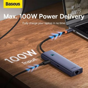 هاب Baseus UltraJoy Series BS-OH151 B00052802811-00 USB 3.0/HDMI/RJ45/Type-C PD To Type-C