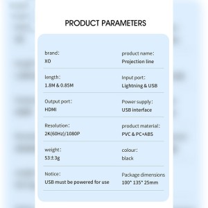 کابل تبدیل XO XO-GB008 Lightning To HDMI 1.8m